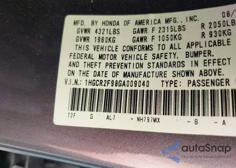 2016 Honda Accord Exl z USA, uszkodzony, nr VIN 1HGCR2F98GA009040
